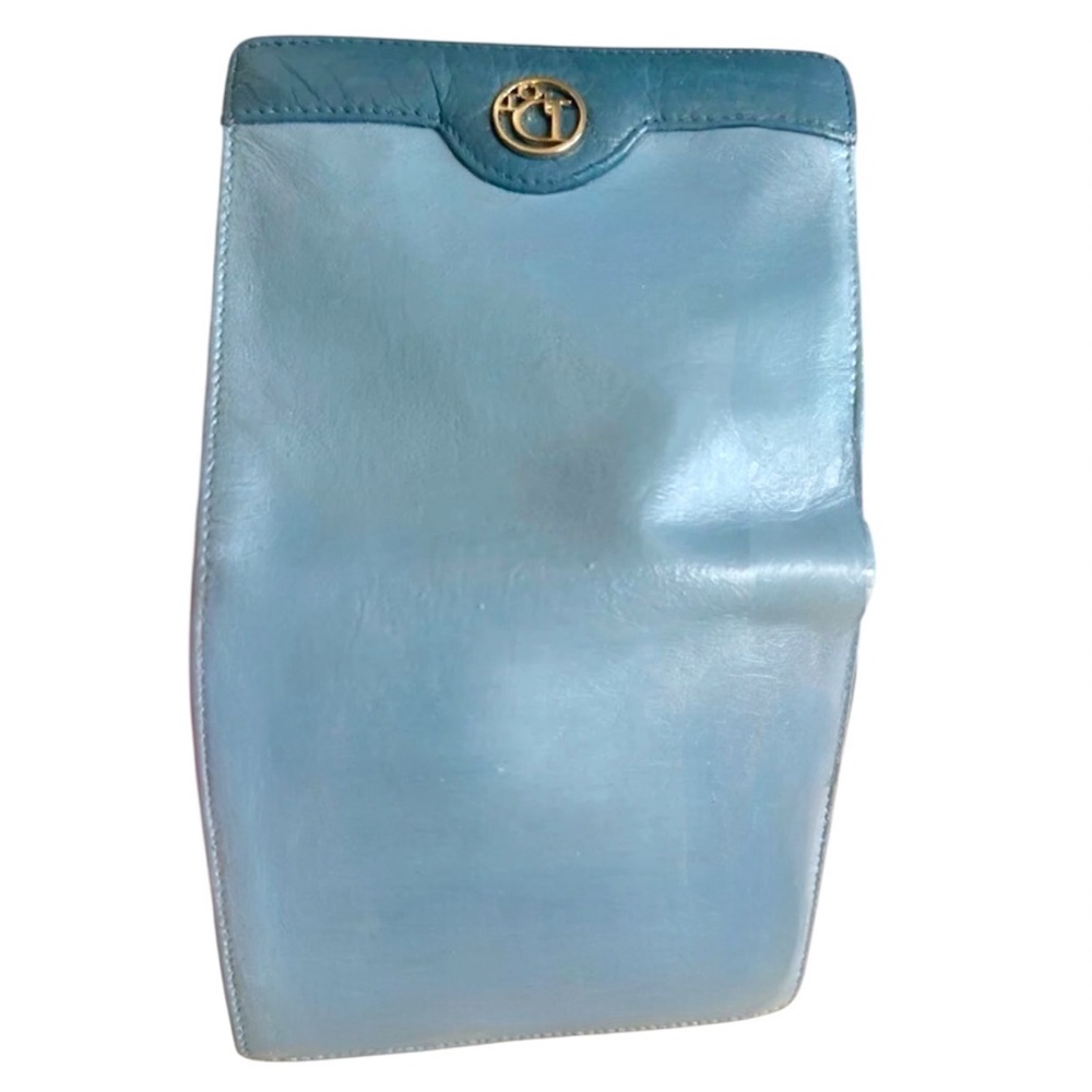 Dior Rare Dusty Sky Blue Soft Lambskin Genuine Leather Compact Wallet Purse - Picture 10 of 12